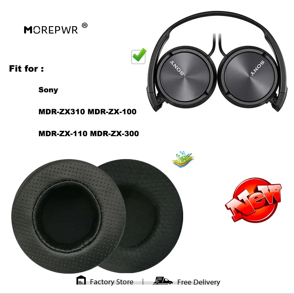

Morepwr New Upgrade Replacement Ear Pads for Sony MDR ZX310 ZX100 ZX110 ZX300 Headset Parts Leather Cushion Velvet Earmuff