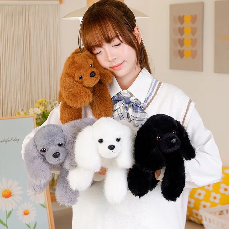 Nice 1pc 30cm Cute Lying Dog Plush Toy Kawaii Black Puppy Pillow Stuffed Soft Doll Lovely Birthday Gift for Ages