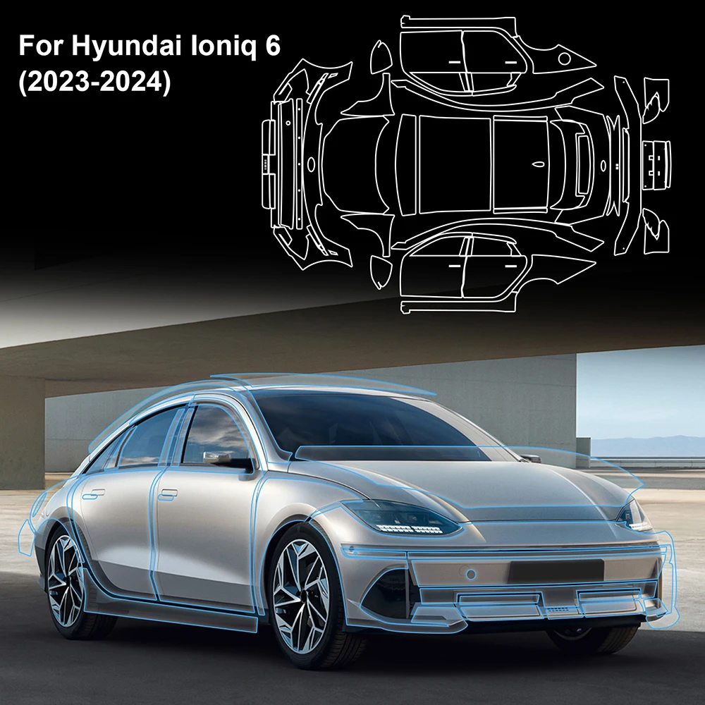 

Наклейка для автомобильного кузова Hyundai Ioniq 6 2023 2024 Защитная пленка для краски против царапин ТПУ прозрачный бюстгальтер PPF наклейка мил