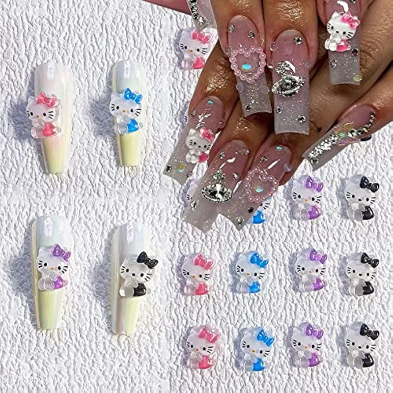 Hello Kitty Nail Charms for Acrylic Nail Tips Decor Kawaii Nail Jewelry  Gems Hairp Phone Case