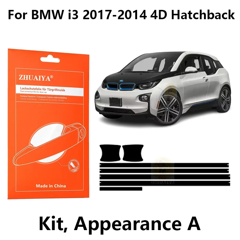 

Защитная пленка ZHUAIYA для красок дверной ручки, ТПУ PPF для BMW i3 2017-2014 4D, автомобильные аксессуары для хэтчбека