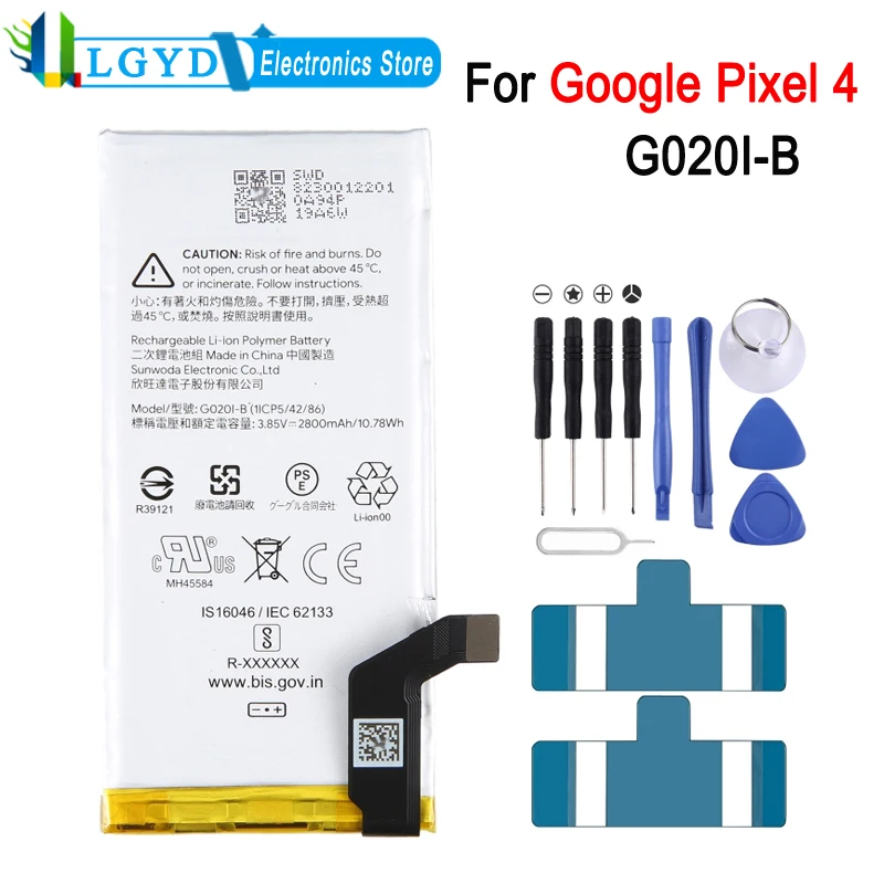 

Аккумулятор G020I-B для Google Pixel 4 Phone 2800 мАч, перезаряжаемая литиевая батарея, запасная часть для ремонта