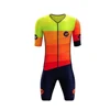 Triathlon Skinsuit Men's Pro Team Race Cycling Thin Pad Suit Fast Dry Swimming Tights Running Speedsuit 4