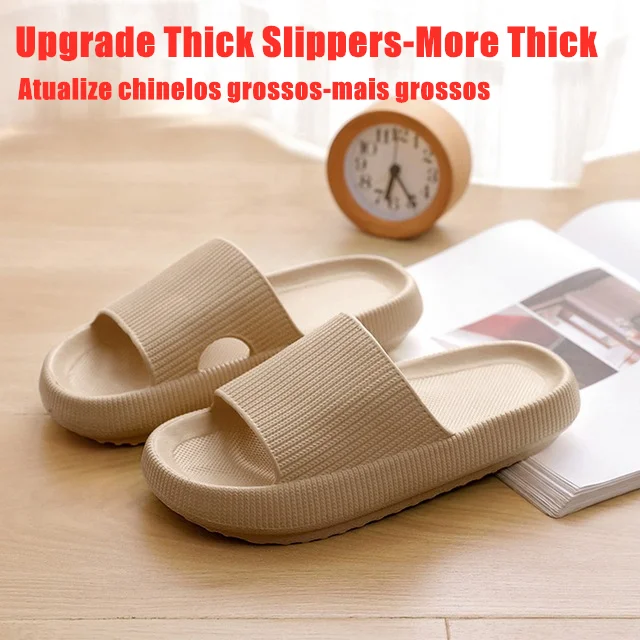 VIP Link Thick Platform Bathroom Home Slippers Upgrade Cloud Slippers Non-slip Flip Flops Woman Sandals Women Soft  EVA Indoor indoor footwear Indoor Slippers