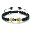 Bracelet pendentif main de Hamsa en perles naturelles œil de tigre et pierre de lave, tressé, pour femmes, hommes, couples, bijou porte-bonheur et protection, cadeau