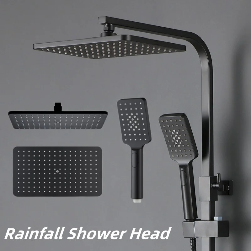 Rainfall Shower Head ABS Waterfall Shower Heads Square Rain Nozzle