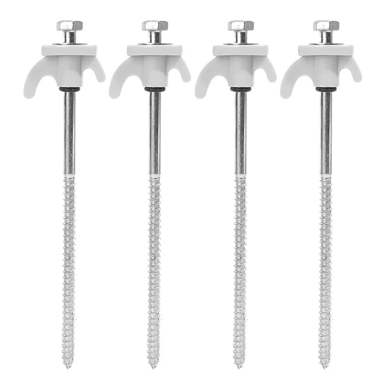 Heavy Duty Metal Spiral Ground Anchors - Set of 10 Camping Tent Stakes with Hex Socket