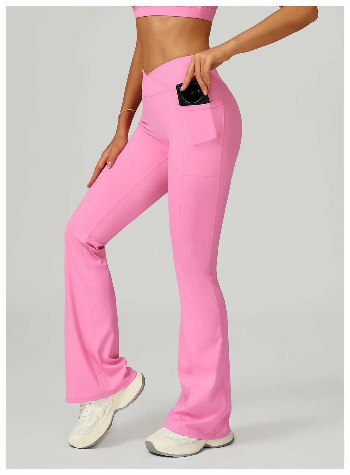 Pantalon Yoga Évasé Taille Haute Femme