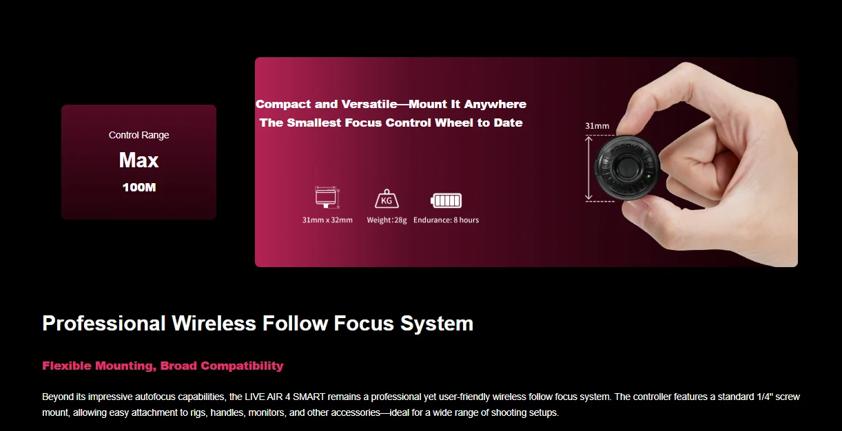 LIVE AIR 4 SMART LiDAR Focus Motor with Stronger Torque, Faster Speed, Long Batt
