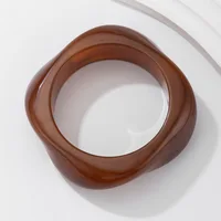 KMVEXO Vintage Punk Brown Coffee Thick Resin Acrylic Bangles Geometric Irregular Wide Cuff Bangle Bracelet For Women Men Jewelry - Image 6