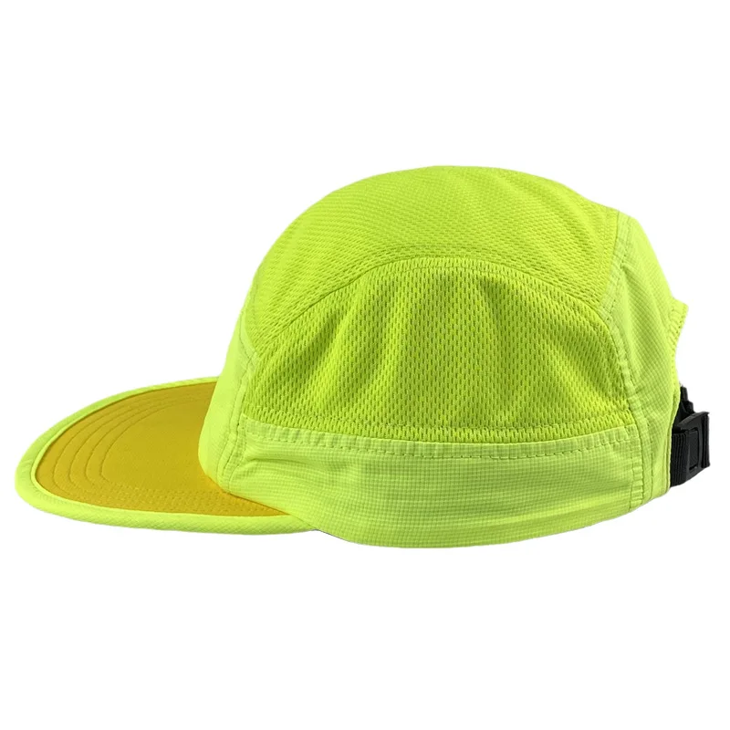 Custom Logo Fluorescent Baseball Caps For Men Women Quick Dry Flat Brim 5 Panel Snapback Hats Adjustable Hip Hop Skateboard Cap 4