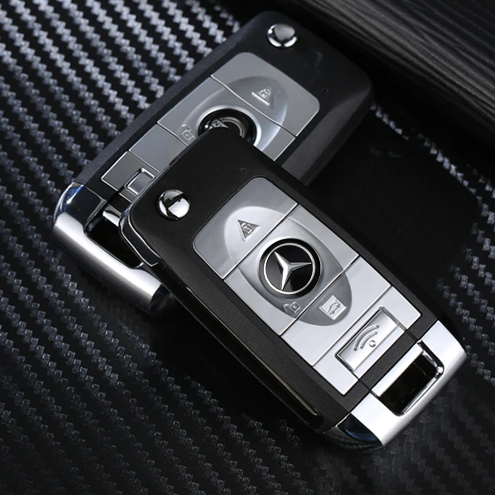 메르세데스 벤츠 A/B/C/E/S 클래스 GLC GLK CLA CLS GLA GLS GLB AMG 용 자동차 알루미늄 배지 리모컨 키 로고 스티커 데칼