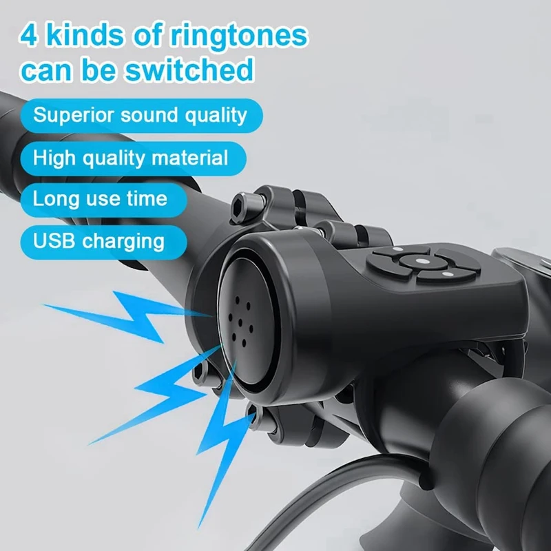 Bike Horn, Electronic Bicycle Bell,140DB Bike Horn For Adults, 4 Sound Modes Waterproof Horn For Bike,Loudest Bike Horn