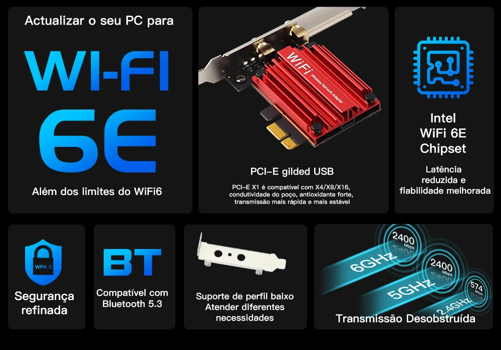 wifi intel sem fio bluetooth placa de rede para pc