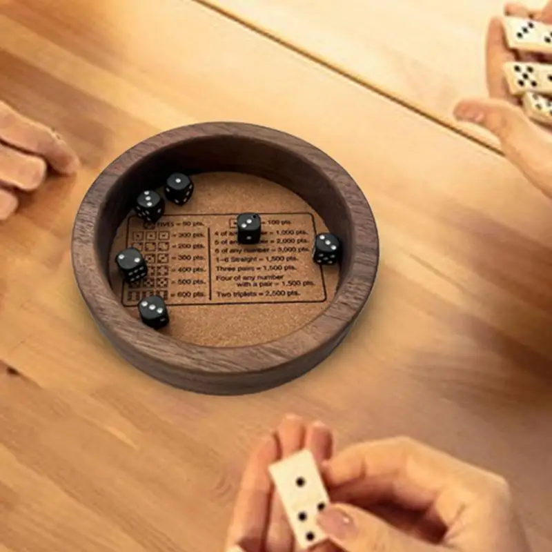 Farkle Classic Dice Game with Tray Farkle Dice Game Companion Secure Edges Avoid Rolling Off Standard for Board game dice dice set dice tray