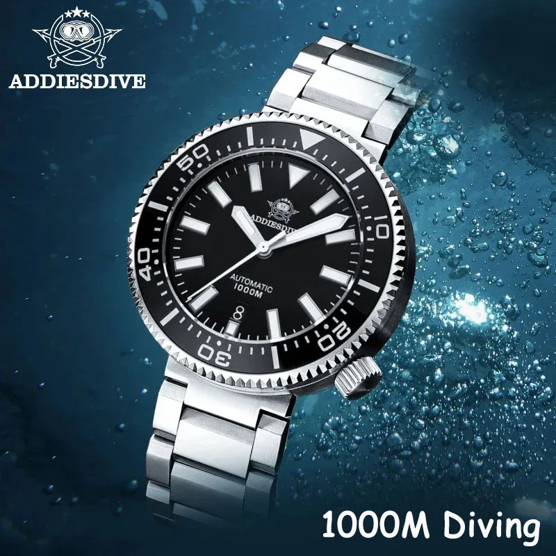 ADDIESDIVE MY-H6 1000m Men's Diving Watch Sapphire Glass Automatic Mechanical Wristwatch Super Luminous Calendar Luxury Watches