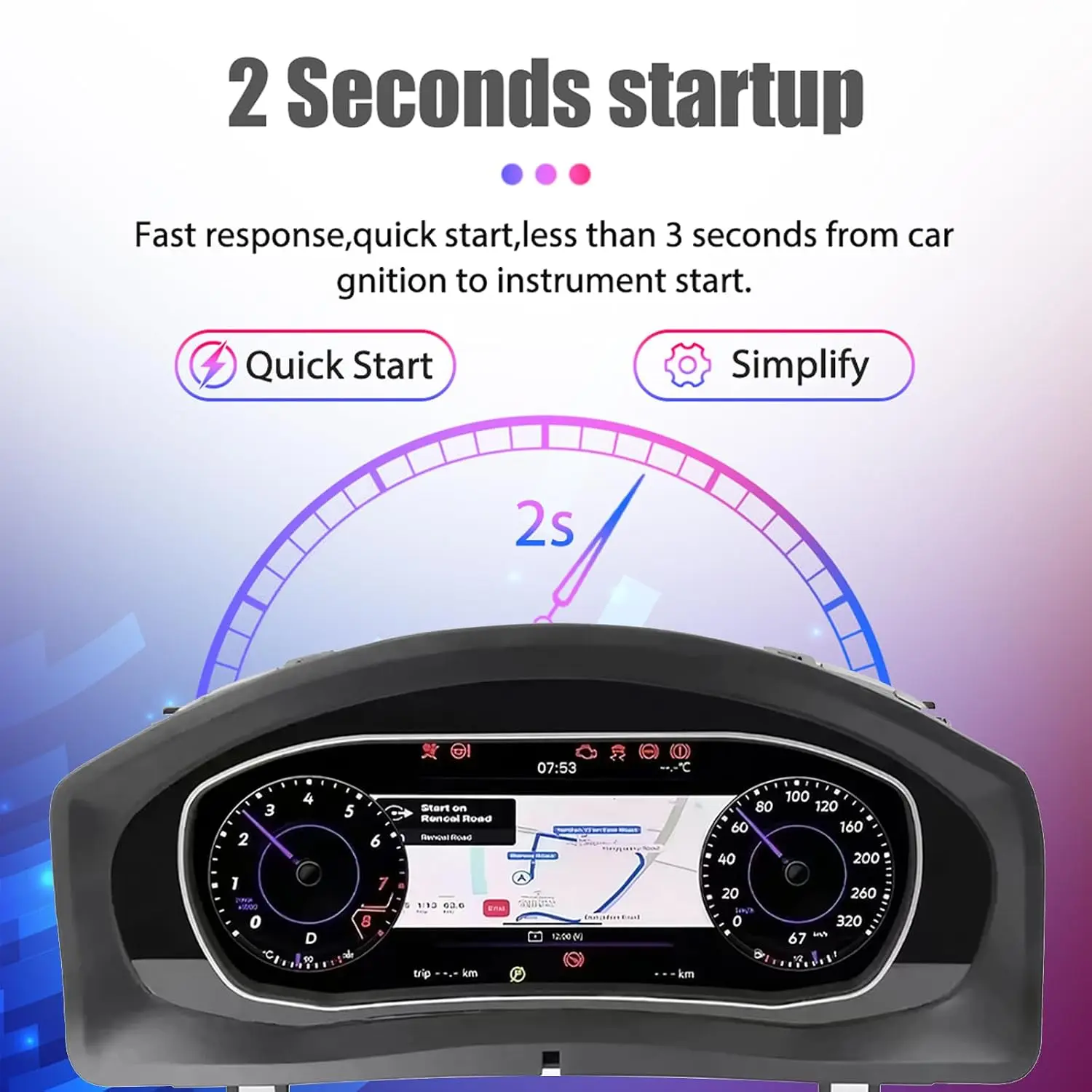 Panel de Instrumentos Digital para Volkswagen VW Tiguan 2009-2014, Pantalla LCD Virtual, Velocímetro, Accesorios para Auto 2