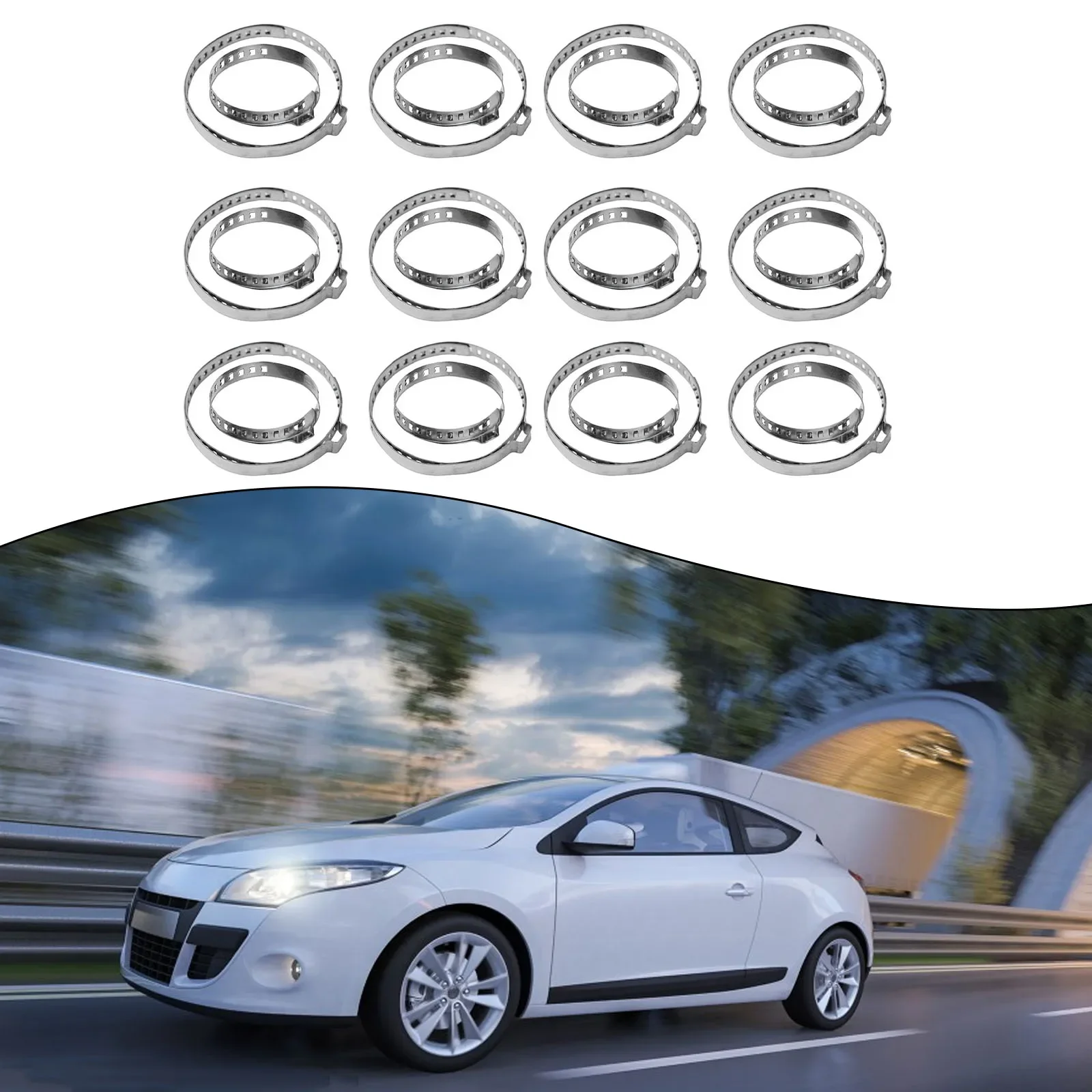 24 Pcs Car CV Boot Clamp Kit Adjustable Stainless Steel Drive Shaft Axle Joint Clip Stainless Steel Clamp Clips