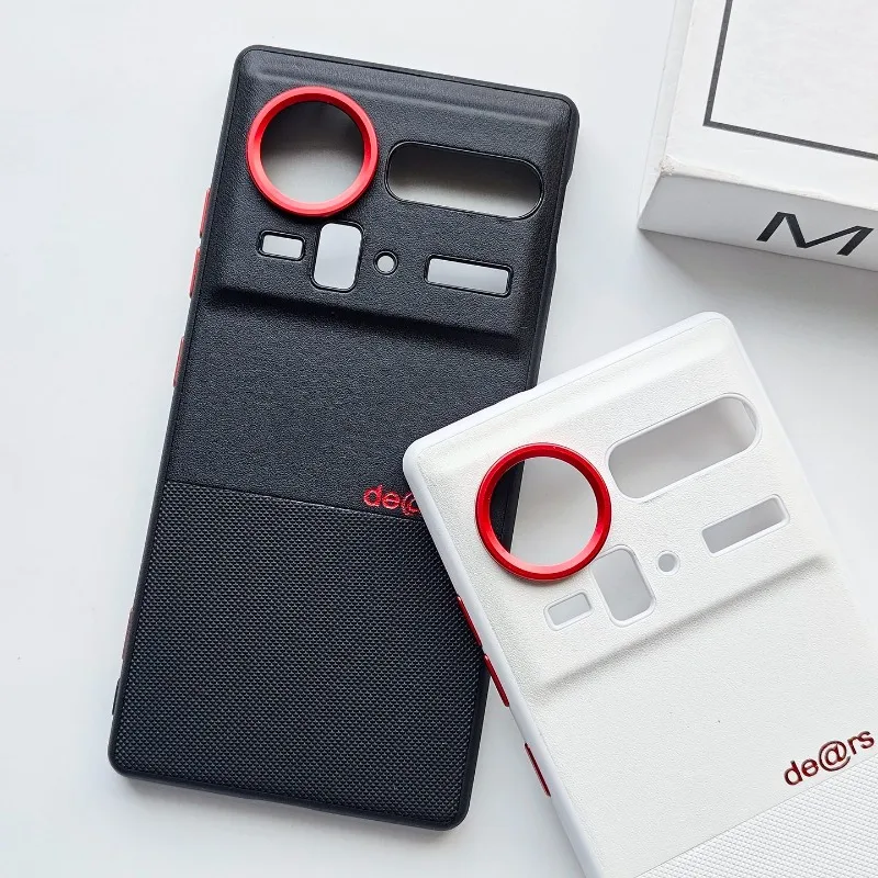 Luxury Matte Leather Cover with Metal Buttons and Lens Ring - Ultra-thin Shockproof Design
