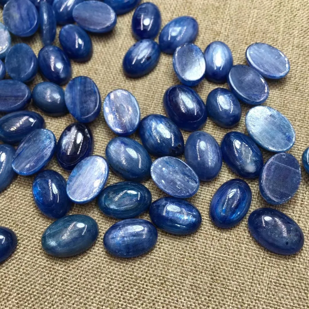 1 Pc Fengbaowu Natural Kyanite Oval Cabochon Jewelry Making For Ring Earring Pendant Crystal Healing Stone DIY Accessories 6
