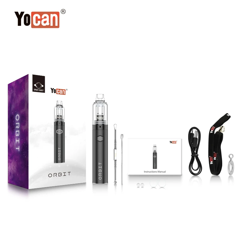 Original Yocan Orbit Vaporizer 1700mAh Battery 510 Thread Quartz Ball Coil Top Vertex Airflow Electronic Cigarette Wax Vape Pen