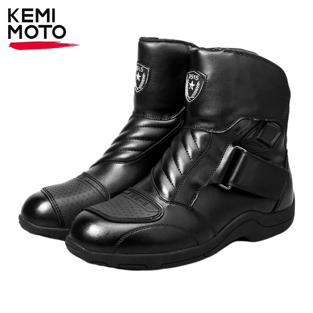 Stivali Da Moto Da Uomo Scarpe Da Ciclismo Antivento All'Aperto Stivali Da Motociclista Suola In Gomma In Tessuto Pu Resistente All'Usura Anticollisio