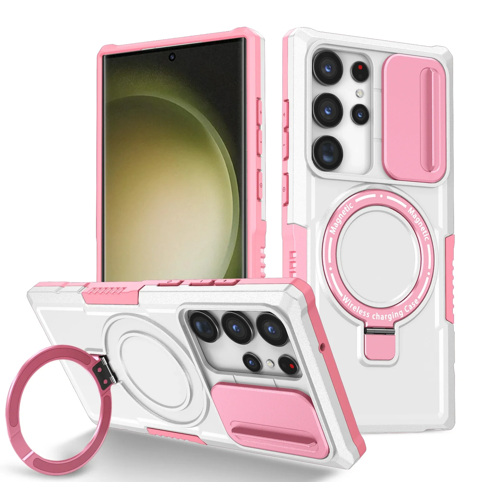 Hybrid Armor Case with Magnetic Wireless Charging and Car Holder Integration