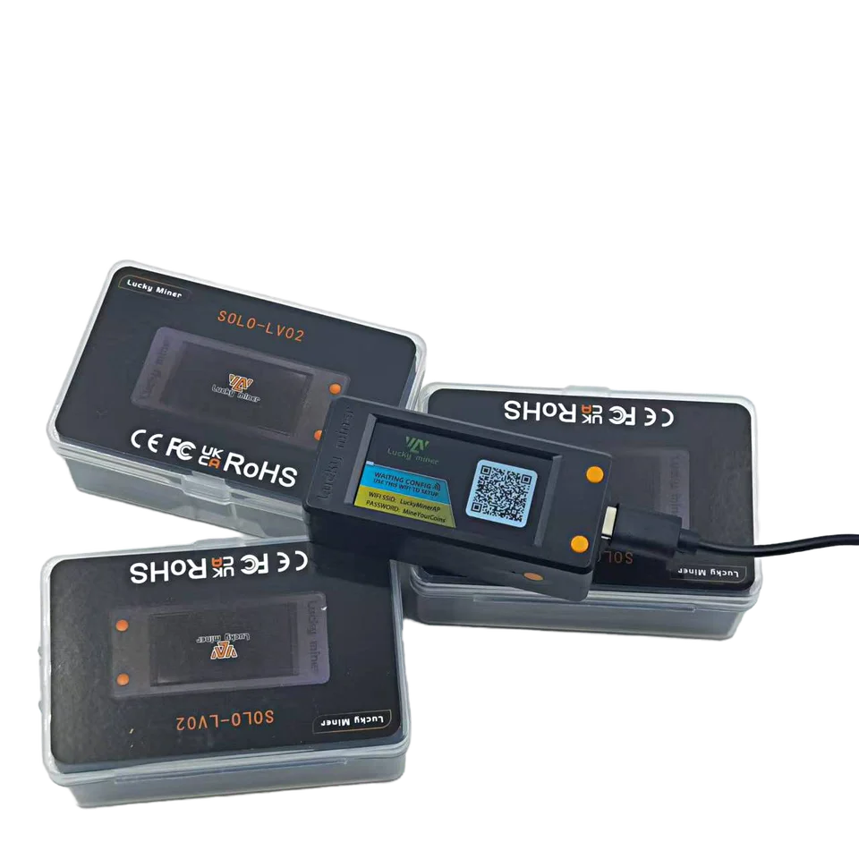 BTC Bitcoin Lucky Miner SOLO-LV02 Crypto Solo Lottery Nerdminer LCD Display  With Shell - AliExpress