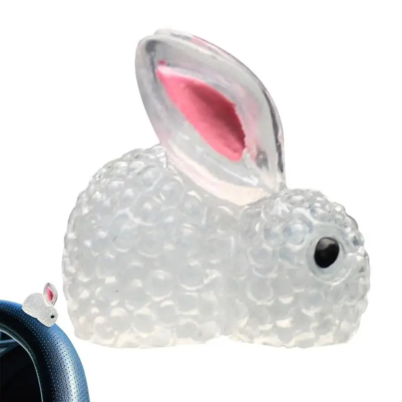 Tiny Bunny Figurine Mini Animal Figurine Rabbit Glow In The Dark White Cute Animals Miniature Bunny Figures Mini Bunny For Car