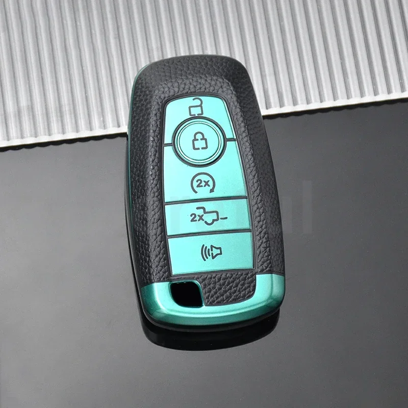 Premium TPU Leather Car Key Fob Holder Case Cover