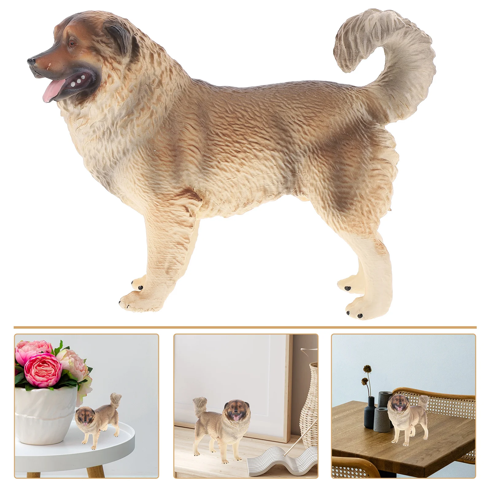

Dog Figurine Realistic Animal Model Lifelike Shepherd Dog Statue Fake Puppy Model