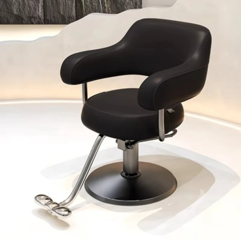 Beauty Makeup Barber Chairs Salon Swivel Reception Modern Styling Chair Luxury Black Barbearia Cadeira Sillas Furniture HD50LF