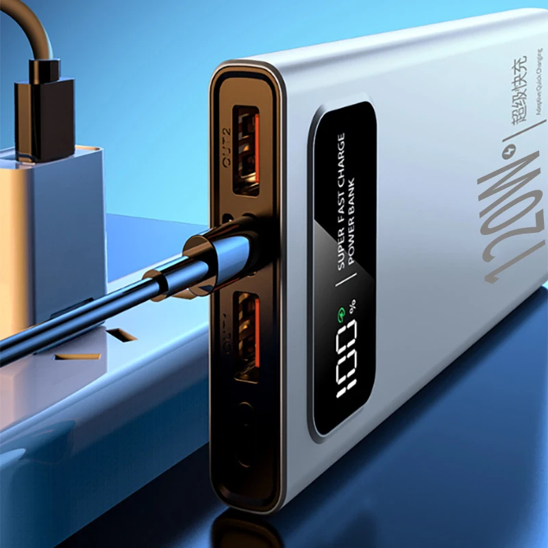 New 120W Super Fast Charging Power Bank With LED Digital Display 200000mAh Large Capacity External Battery Portable For phones 2
