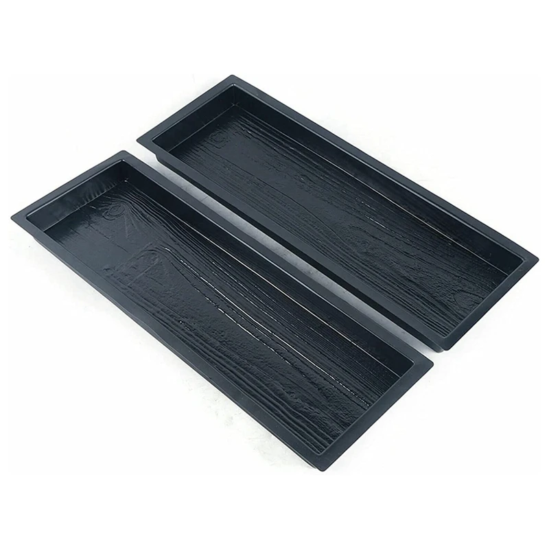KEKA Concrete Molds, Wooden Boards Shape Concrete Mould, DIY Plastic Molded Paving Mold, Garden Stepping Stone Mold , 2 Pack