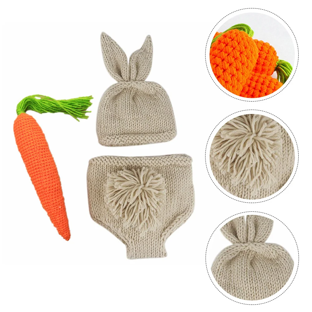 

Bunny Costume Baby Suits Woolen Knit Outfits Photo Shoot Baby Photography Outfits Rabbit Newborn Costume Photo Props