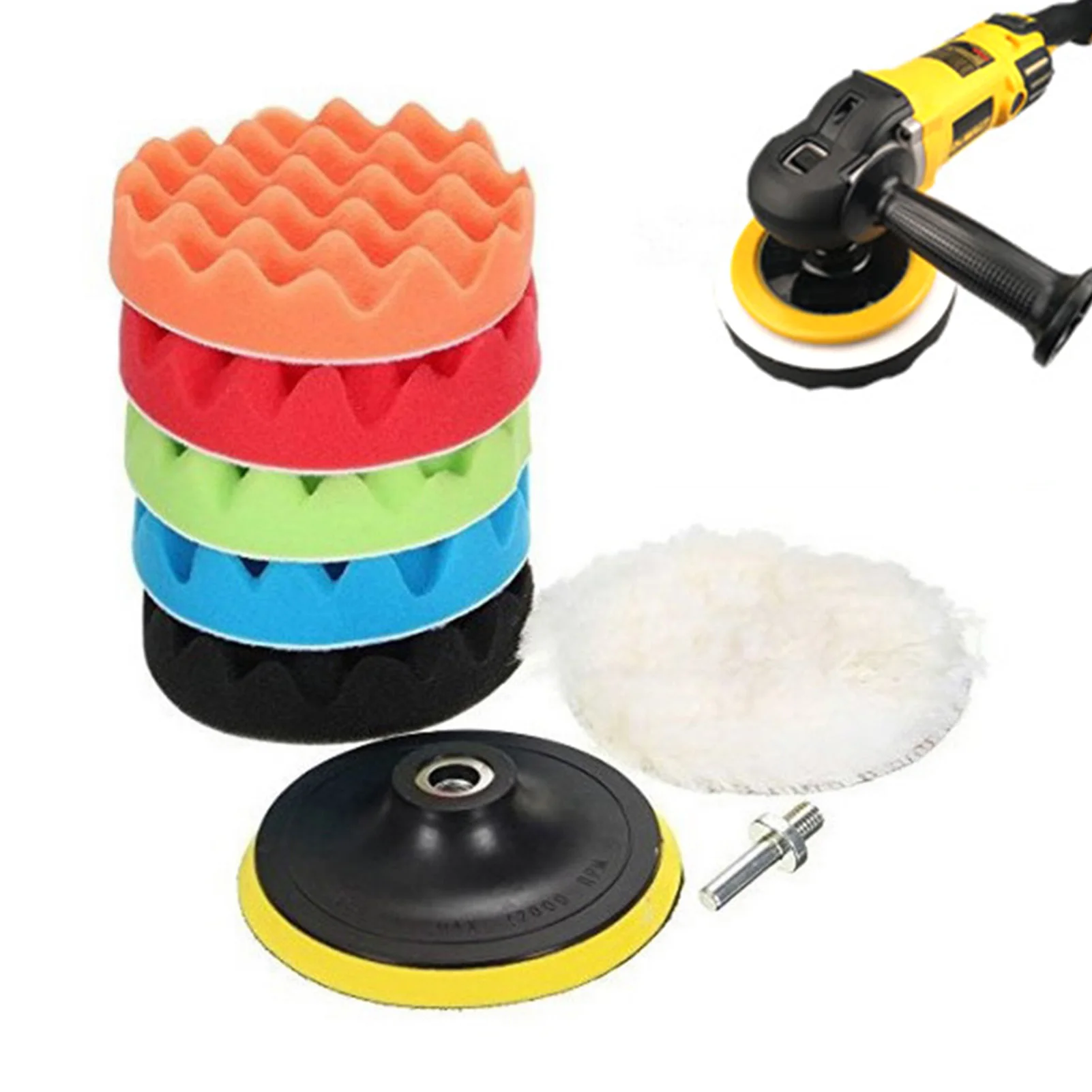 5pcs Car Polishing Disc Care Set Self Adhesive Buffing Waxing Sponge