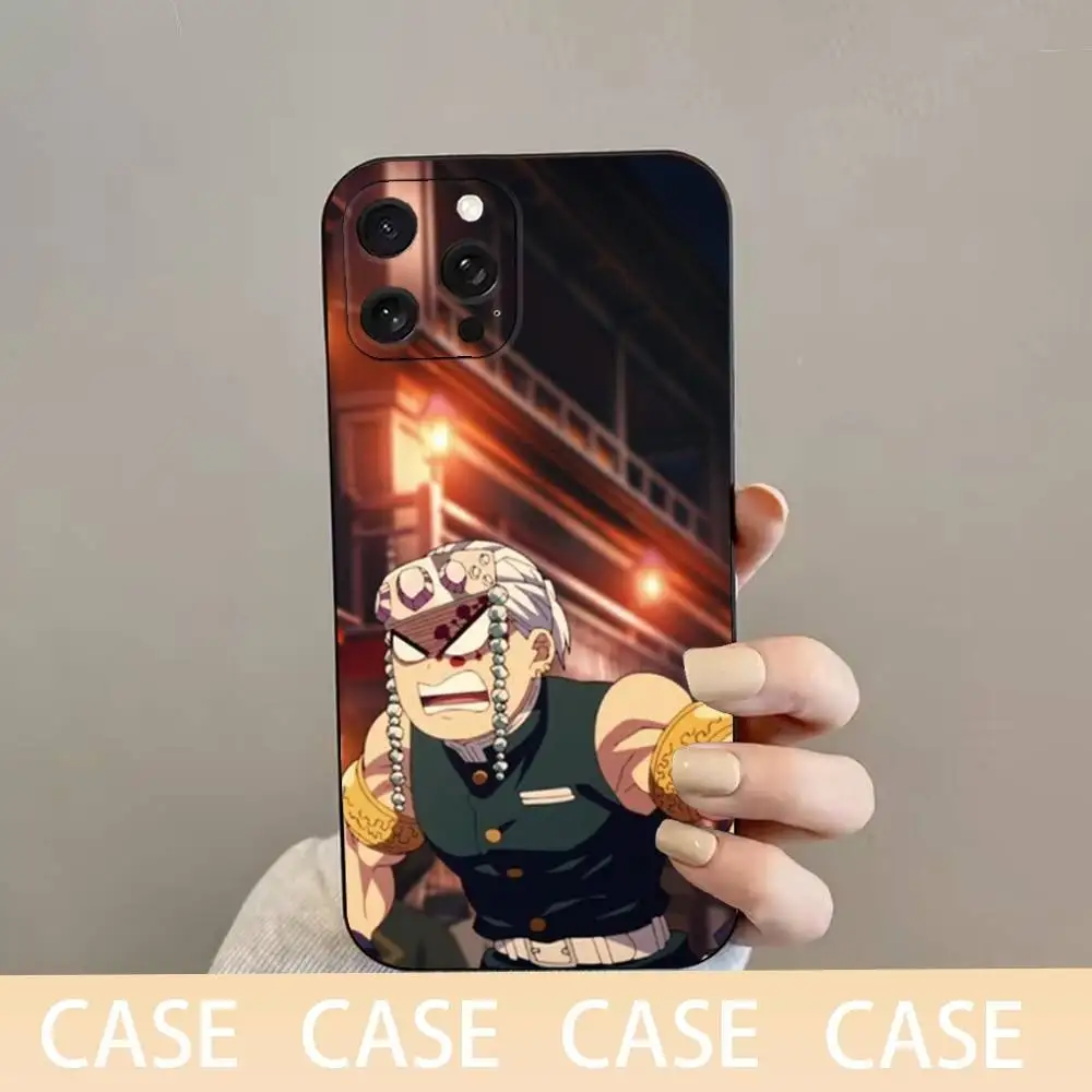 애니메이션 텐겐 우즈이 아이폰 16,15,14,13,12,11 플러스, 프로 맥스, XS, X, XR, SE, 미니, 8,7용 소프트 실리콘 블랙 폰 케이스