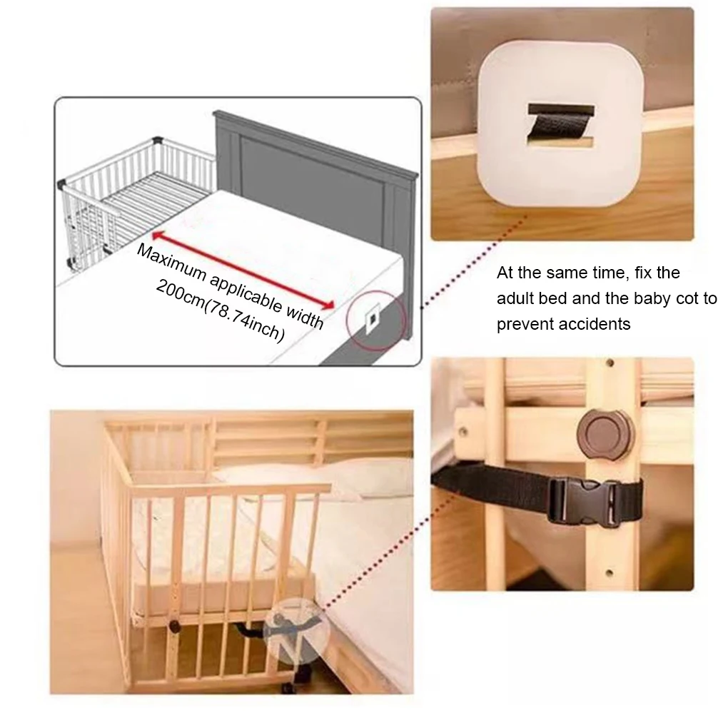 Baby Bed Connector Strap Mattress Strap Belt Sheet Baby Fixing Fasteners Holder Crib Bridge Ropes Anti-skid Belt Safety Straps