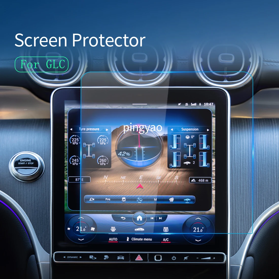 

Car Stickers Screen Protector Carplay For Benz GLC 2023 Navigator Tempered Glass Protective Film Car Accessories For Vehicle