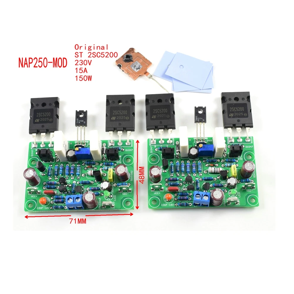 1 Pair NAP250 15V-40V MOD Stereo Power Audio HIFI Amplifier Amplificador 80W DIY Kits and Finished Baord one pair diy kits finished boards naim nap250 80w 8r dc 15v to dc 40v mod stereo channel amplifier amp board