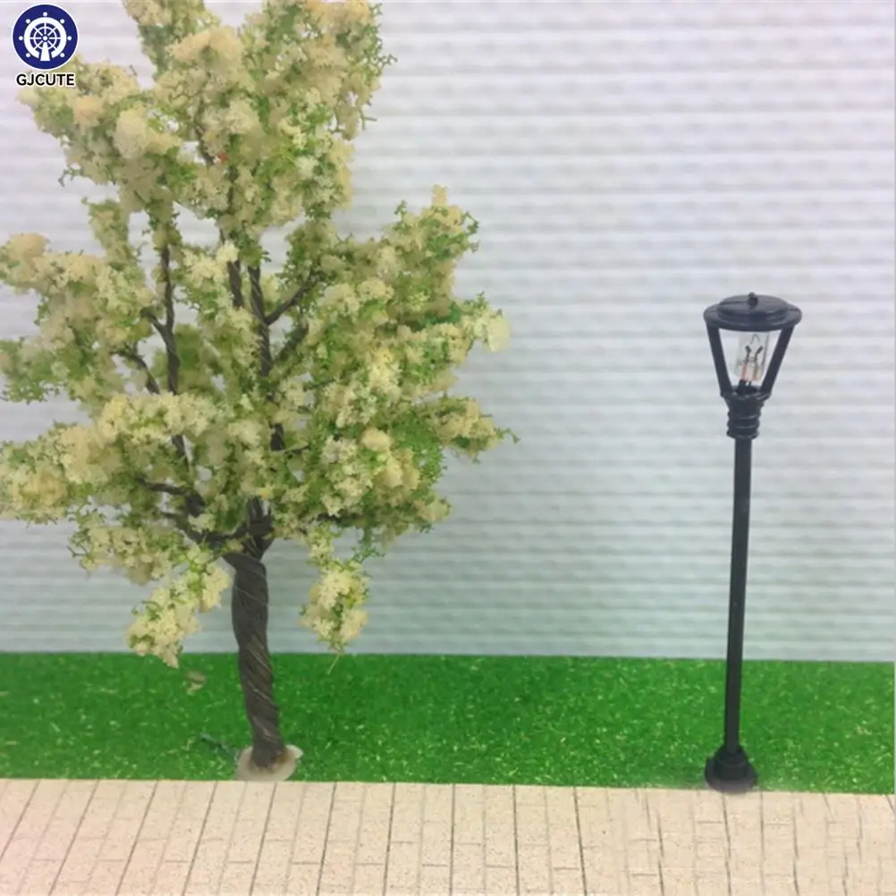 Miniature Christmas Street Lamp Post LED Lights Park Bench & Streetlight Micro Landscape Fairy Garden Ornament Dollhouse Decor 5