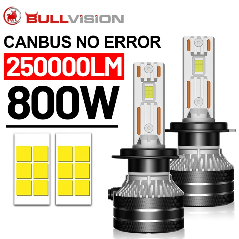 

Фонари головного света K5C, H7, 250000LM H4 H11 H8 H1 6500K, белые мини-лампы HB3 9005 9006 HB4 9012 HIR2 H9 5570 CSP 800 Вт, Plug & Play