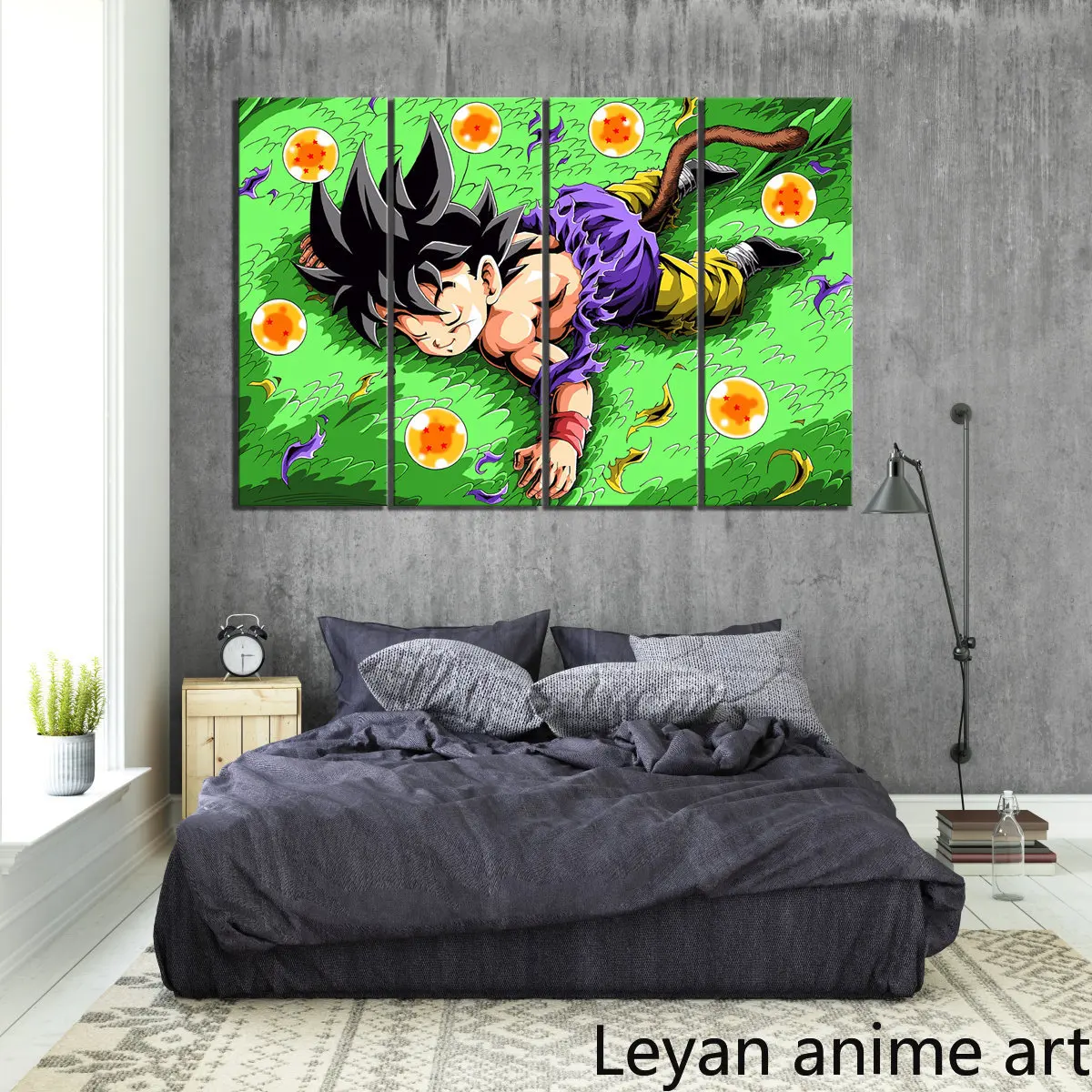 Arte de parede em tela estilo nórdico Dragon Ball Z Goku Anime pôster de  pintura moderna desenho de desenho fotos modulares para quarto de crianças,  Bo948, 8x12inx1pcs