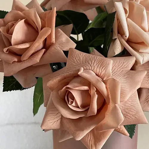 5Pcs/lot High-end Autumn Artificial Rose Real Touch Flowers Wedding Decor Bridal Bouquet Party Floral Moisturizing Rose Flowers - Image 6