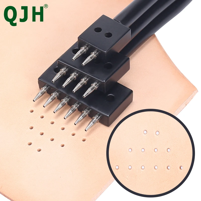새로운 가죽 구멍 펀치 공예, 둥근 구멍 DIY 바느질 치즐 가죽 작업 도구, 4 5 6mm 간격 가죽 구멍 펀치, 2/4/6/구멍