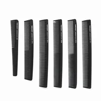 Peigne de coiffure noir peigne à cheveux plat Ultra-mince pour hommes peigne de coupe de cheveux salon de coiffure usage spécial 6 Styles 1
