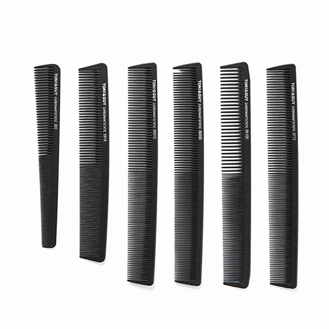 Peigne de coiffure noir peigne à cheveux plat Ultra-mince pour hommes peigne de coupe de cheveux salon de coiffure usage spécial 6 Styles 1