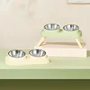 ​​15° Elevated Pet Feeder: Portable Foldable Dual Stainless Steel Bowls with Non-Slip Base - Neck Support for Cats and Dogs​ 3