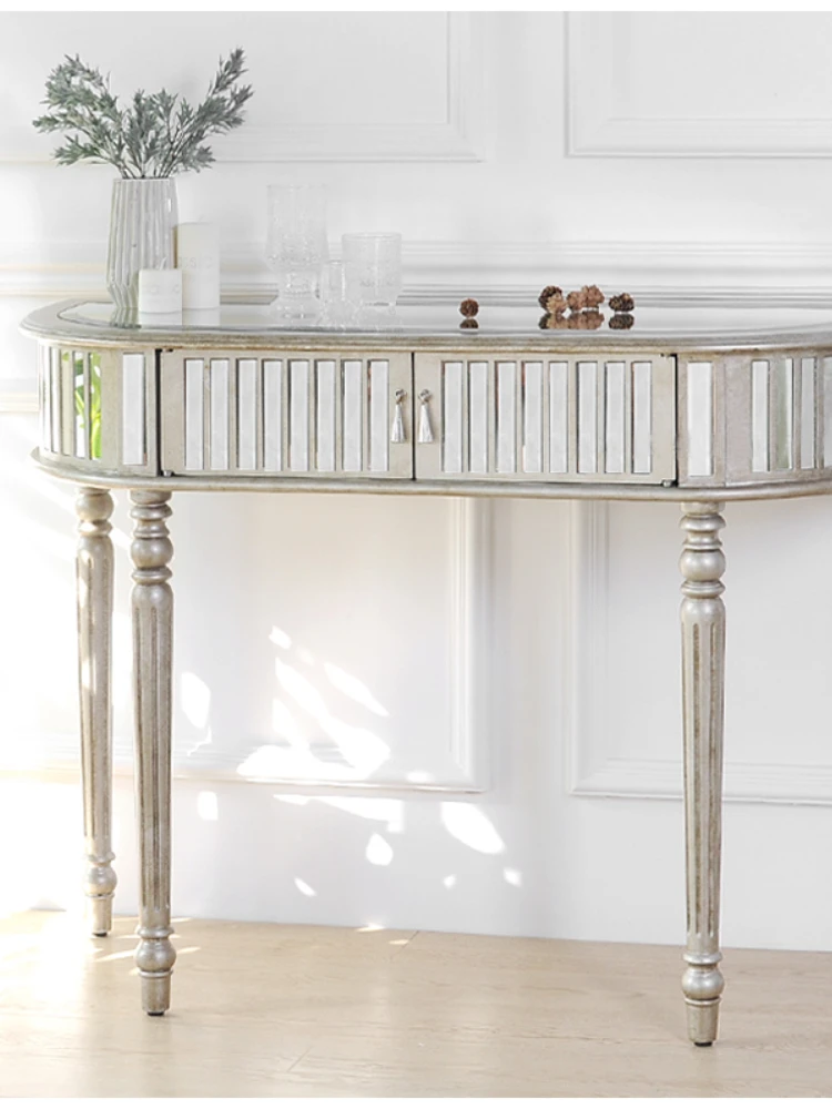 

Полукруглая консоль в американском стиле в европейском стиле для коридора, столы, современный минималистичный стол, настенный шкаф