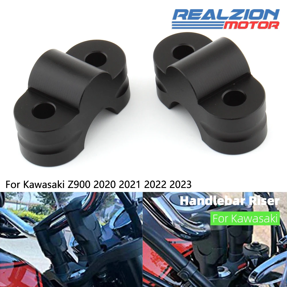 

REALZION Z900 Handle Bar Clamp Raised Extend Handlebar Motorcycle Accessories Mount Riser For KAWASAKI Z 900 2020-2023 7/8" 22mm